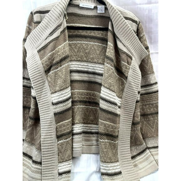 LIZ CLAIRBONE, Women CARDIGAN, long sleeve, COLOR BROWN, SIZE XL - Picture 11 of 13
